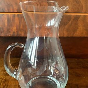 Princess House Clear Etched Glass Beverage Pitcher